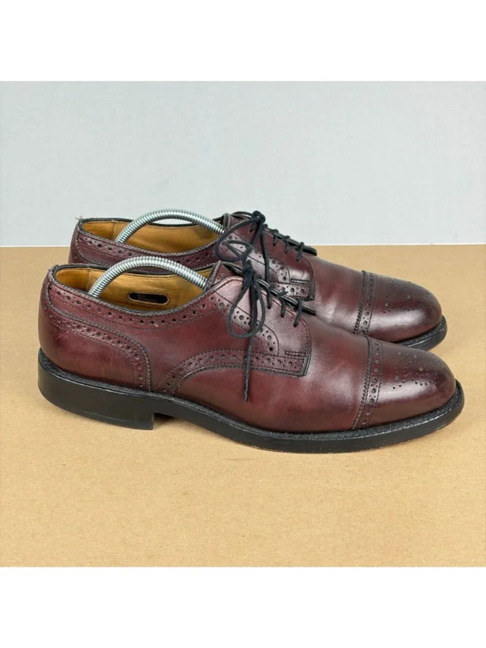 Allen Edmonds Lexington Cap Toe Oxford Dress Shoes Mens 8 Brown Lace Up